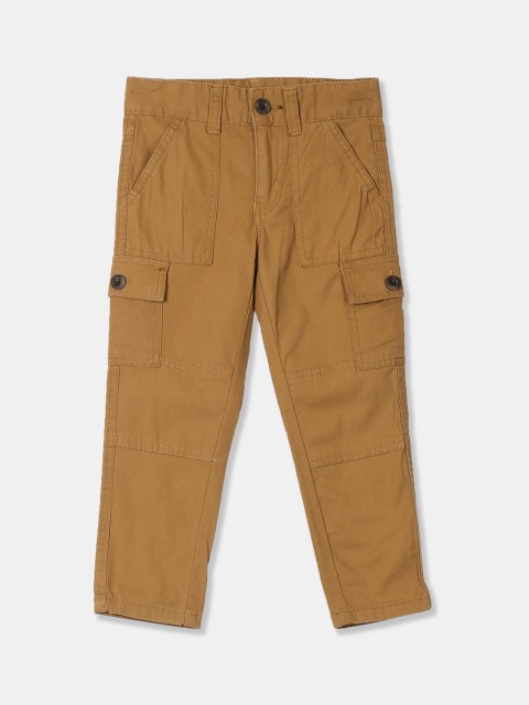 

Cherokee Boys Brown Regular Fit Solid Knitted Cargos
