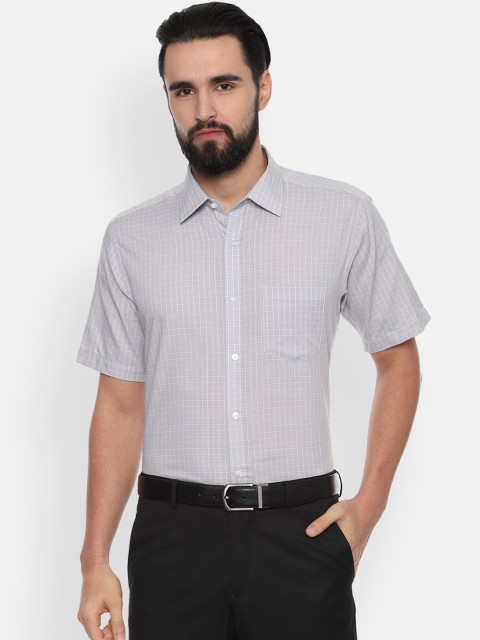 

Van Heusen Men Grey Regular Fit Checked Formal Shirt