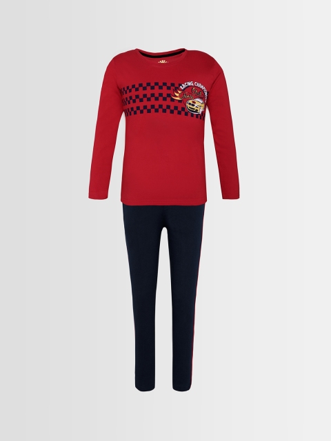 

Punkster Boys Red Printed Night Suit