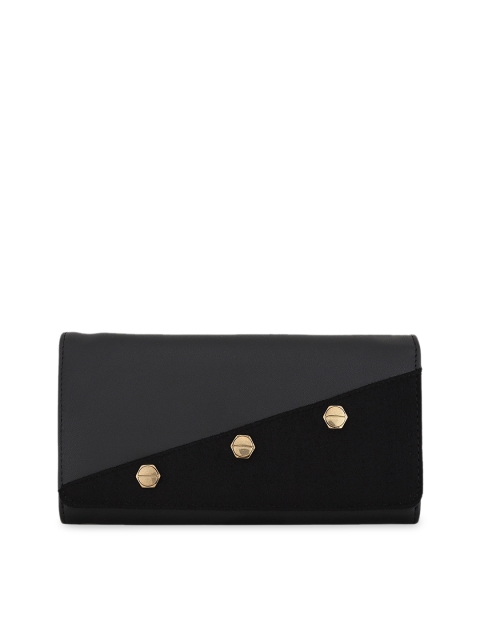 

Diana Korr Women Black & Grey Colourblocked Two Fold Wallet