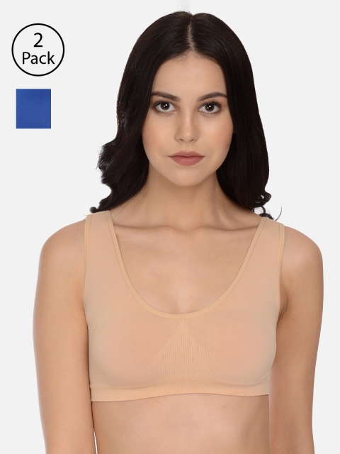 

mod & shy Pack of 2 Assorted Solid Non-Wired Non Padded Beginners Bras MS2627