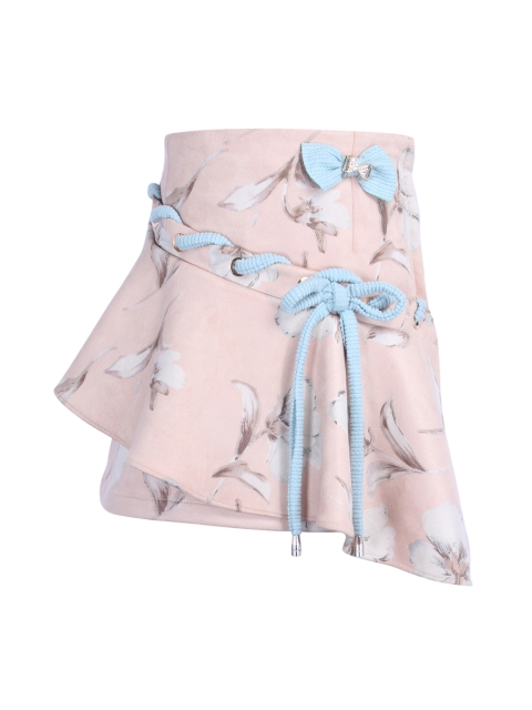 

CUTECUMBER Girls Pink & Blue Printed A-Line Skirt