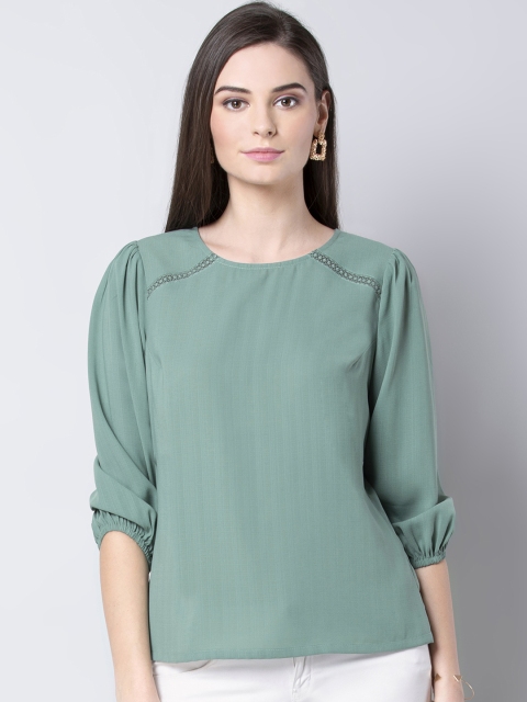 

FabAlley Women Green Solid Top