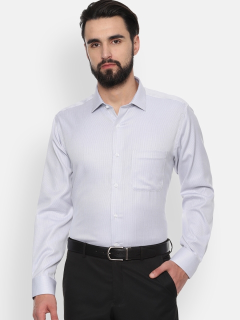 Van Heusen Men Grey Regular Fit Printed Formal Shirt