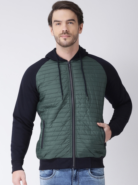 

COBB Men Green Solid Hooded Sweatshirt