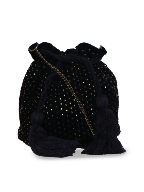 

Diwaah Black Embroidered Potli Clutch