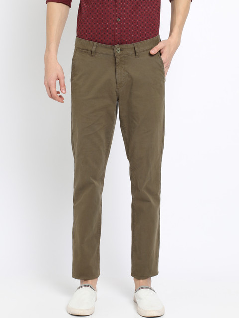 

Crocodile Men Brown Slim Fit Solid Regular Trousers