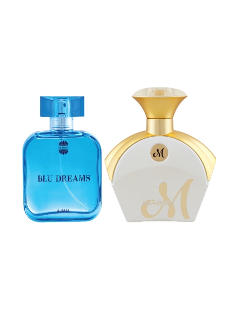 

Ajmal Unisex Set of 2 Blu Dreams & Maryaj M White Perfumes, Blue