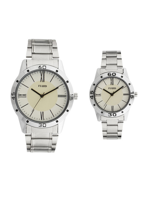 

FLUID Unisex White Analogue Couple Watch FL-763PR
