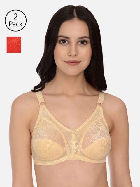 

mod & shy Pack of 2 Assorted Solid Non-Wired Non Padded Minimizer Bra