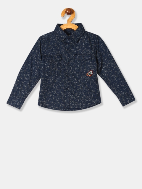 

Donuts Boys Blue & Grey Regular Fit Printed Casual Shirt