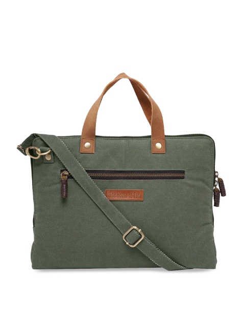 

The House of Tara Unisex Green Solid Laptop Bag