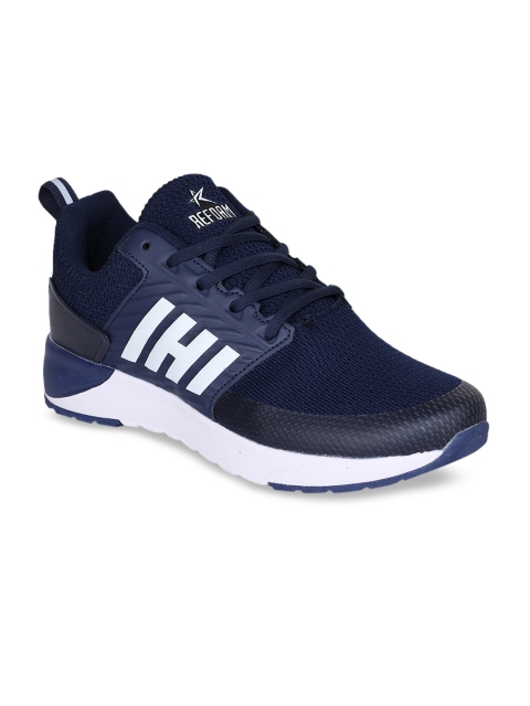 

REFOAM Men Navy Blue Mesh Flyknit Running Shoes