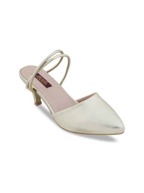 

SHUZ TOUCH Women Gold-Toned Solid Pumps