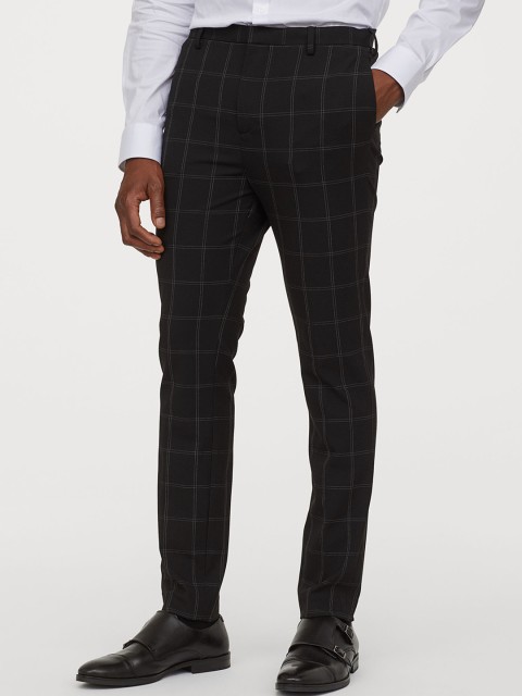 

H&M Men Black Suit Trousers Skinny Fit