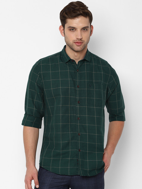 

Allen Solly Men Green Slim Fit Checked Casual Shirt
