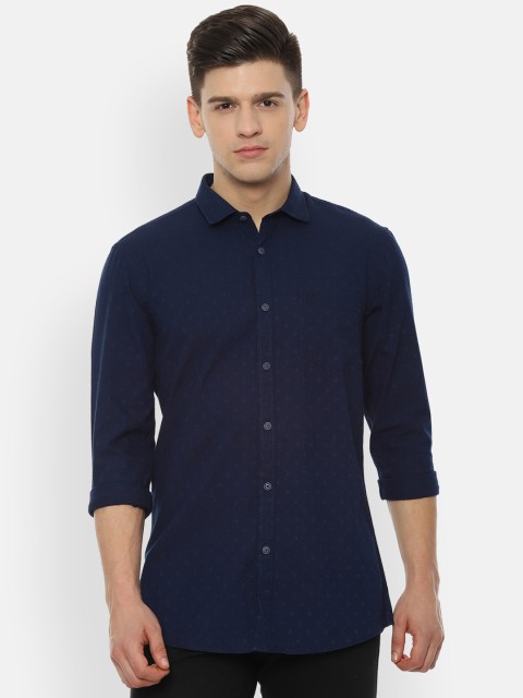 

Solly Jeans Co. Men Navy Blue Nancy Regular Fit Printed Casual Shirt