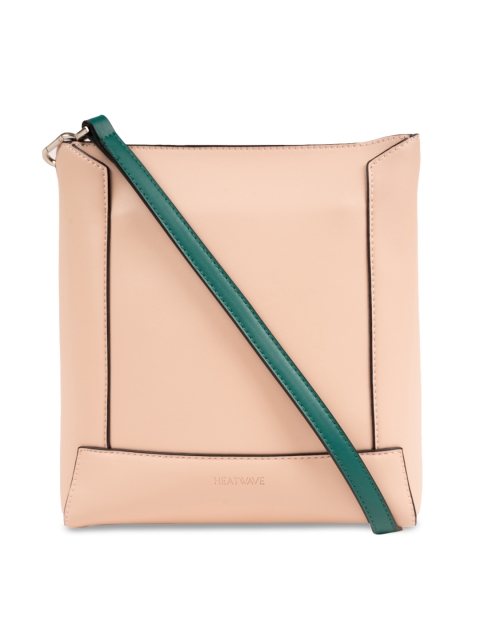 

HEATWAVE Beige & Green Colourblocked Sling Bag