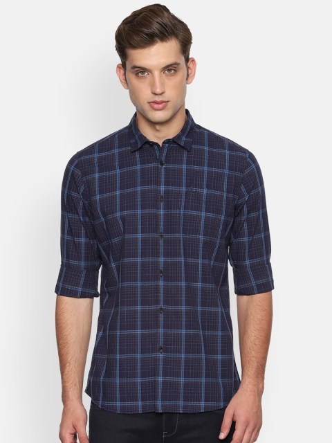 

Allen Solly Sport Men Navy Blue Regular Fit Checked Casual Shirt