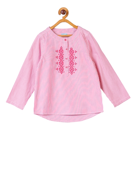 

Miyo Girls Pink Striped A-Line Top