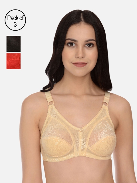

mod & shy Pack of 3 Assorted Lace Non-Wired Non Padded Everyday Bras MS111213
