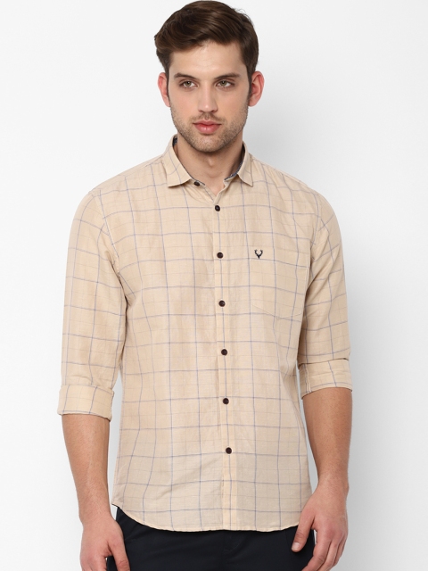 

Allen Solly Men Beige Slim Fit Checked Casual Shirt
