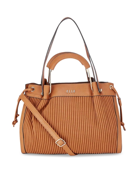 

ELLE Brown Solid Handheld Bag