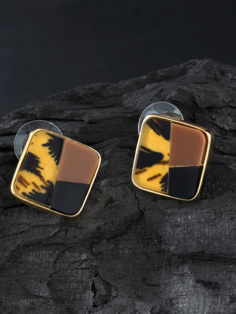 

E2O Brown & Yellow Square Studs