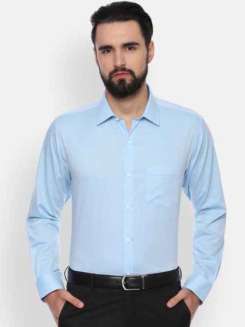 

Van Heusen Men Blue Regular Fit Self Design Formal Shirt