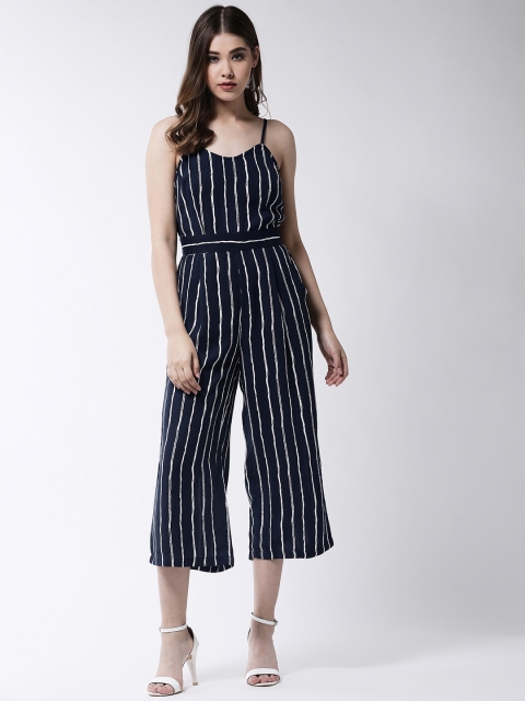 

MAGRE Women Blue & White Striped Culotte Jumpsuit