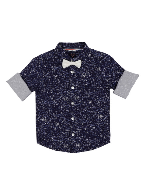 

Allen Solly Junior Boys Navy Blue & White Regular Fit Printed Casual Shirt