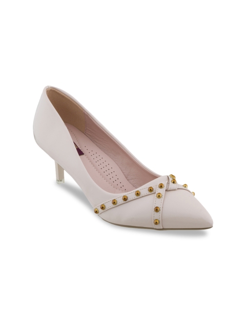 

SHUZ TOUCH Women Beige Embellished Pumps