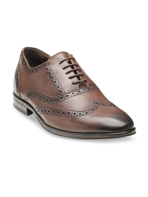 

Teakwood Leathers Men Brown Textured Genuine Leather Formal Brogues