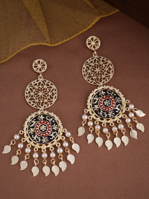 

Shoshaa Gold-Plated & Black Drop Earrings
