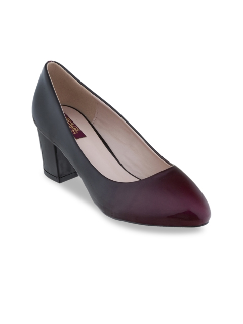

SHUZ TOUCH Women Red & Black Solid Pumps