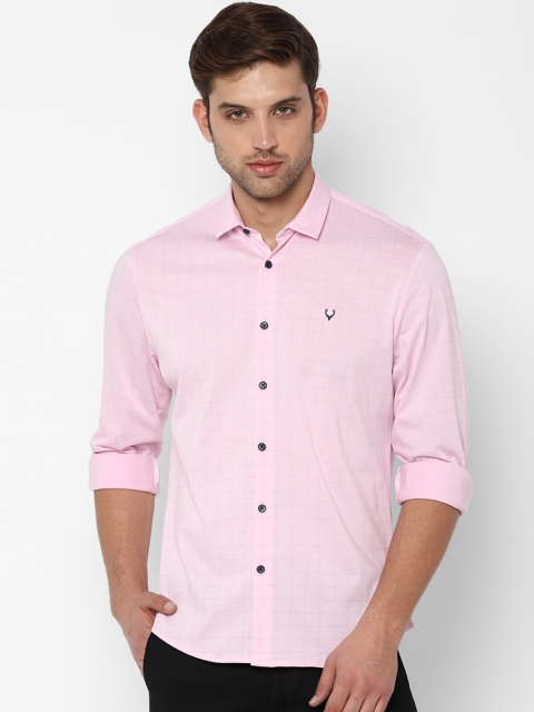 

Allen Solly Men Pink Slim Fit Printed Casual Shirt