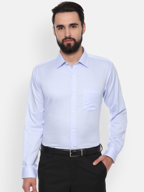 Van Heusen Men Blue Regular Fit Solid Formal Shirt