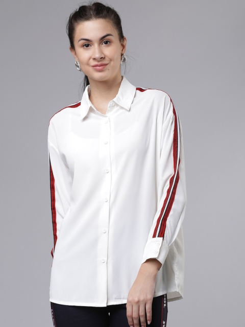 

Tokyo Talkies Women White Regular Fit Solid Casual Shirt