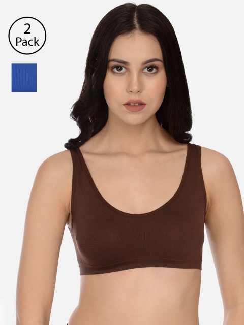 

mod & shy Pack of 2 Assorted Solid Non-Wired Non Padded Beginners Bra