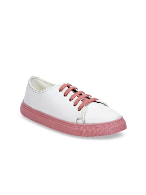 

meriggiare Women White & Pink Sneakers