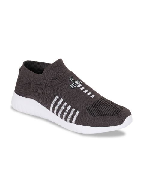 

REFOAM Men Charcoal Grey Mesh Flyknit Running Shoes