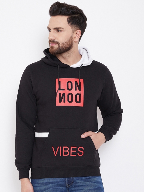 

Canary London Men Black & Red Printed Hooded Sweatshirt