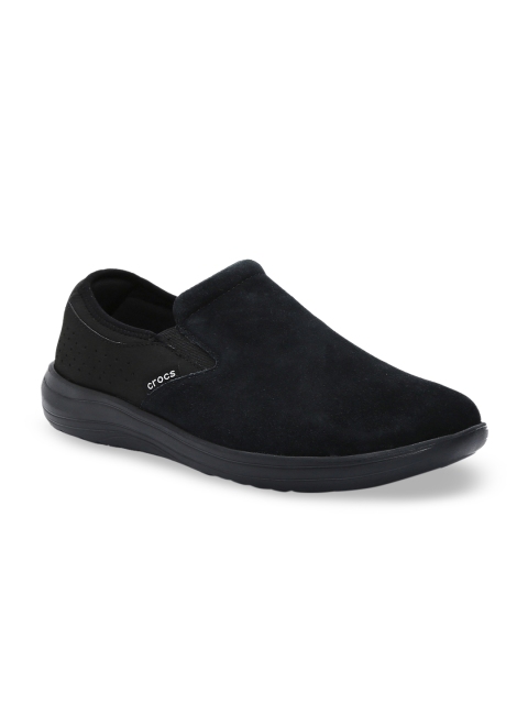 

Crocs Reviva Men Black Slip-On Leather Sneakers