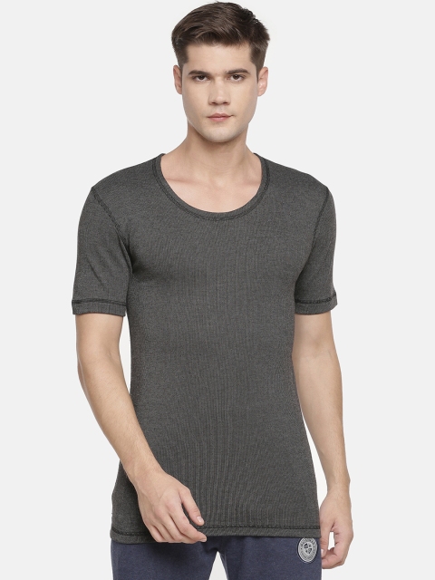 

Macroman M-Series Men Charcoal Grey Solid Thermal Top, Black