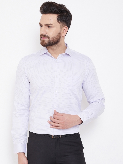 

Canary London Men Lavender Smart Slim Fit Printed Formal Shirt