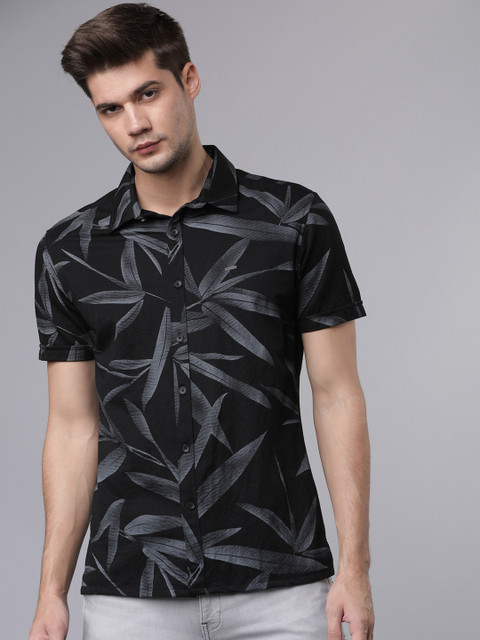 

Ecko Unltd Men Black & Grey Slim Fit Printed Casual Shirt