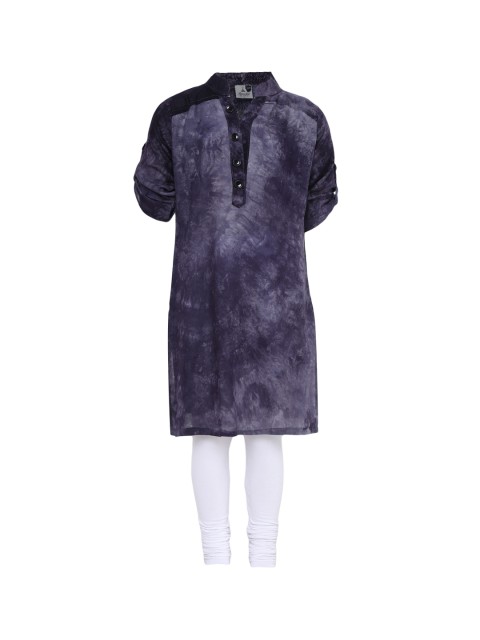 

Aarika Girls Grey & White Dyed Kurti with Churidar