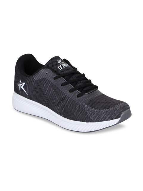 

REFOAM Men Grey Mesh Flyknit Running Shoes