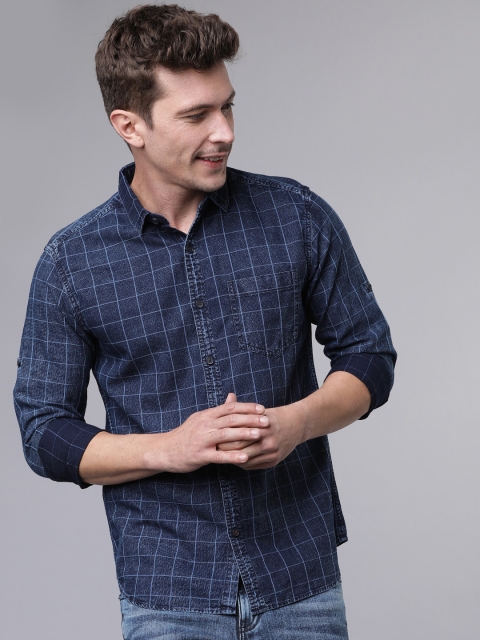 

Ecko Unltd Men Blue Slim Fit Checked Casual Shirt