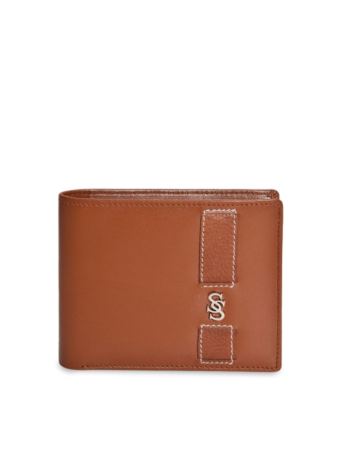 

Second SKIN Men Tan Brown Solid Leather Two Fold Wallet